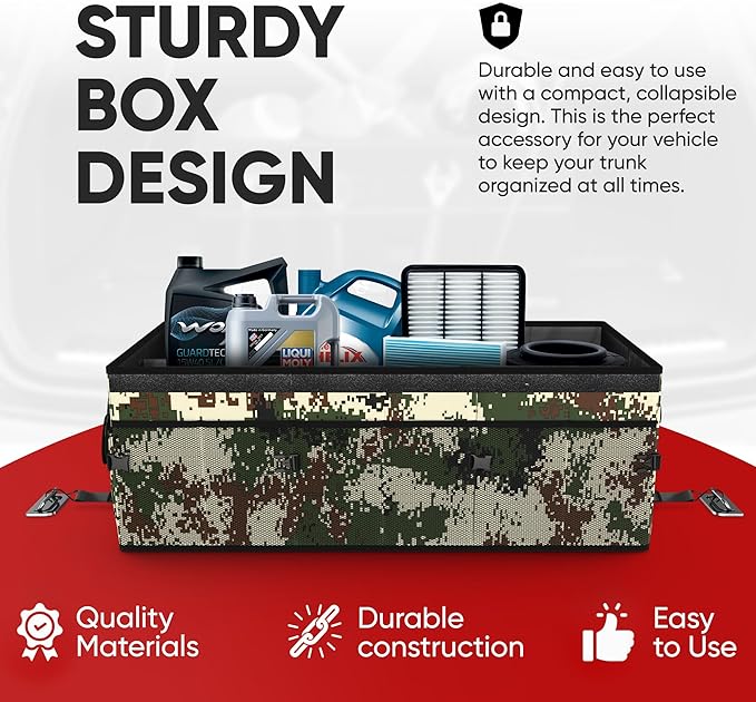 FORTEM Trunk Organizer For SUV Car Trunk Organizer, Foldable Storage, Car Accessories for Women Men, Collapsible Bag, 600D Oxford, Non Slip Bottom, Straps, Soft Cover (85L)