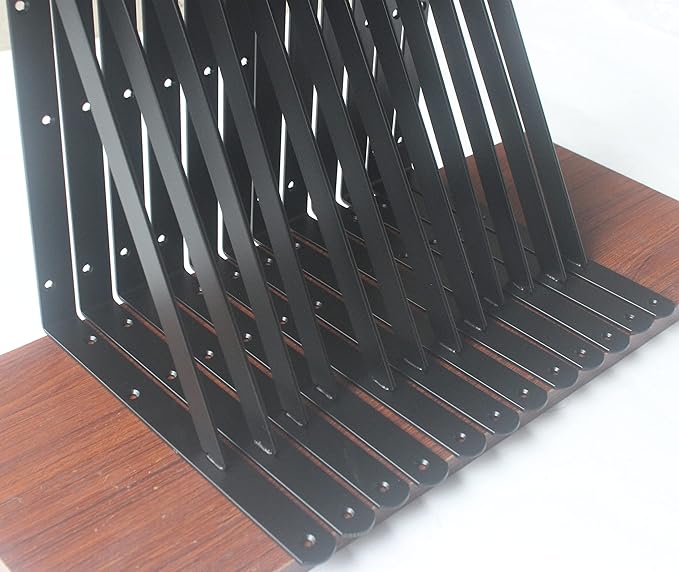 30 Pack L18 x H 12" Black Heavy Duty Shelf Brackets with Screws Metal Shelf Brackets Shelf Support Angle Brackets for Shelves L Brackets Heavy Duty Floating Shelf
