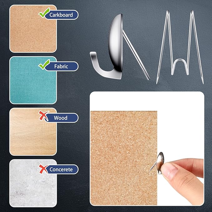 20 Pieces Metal Cubicle Hooks Fabric Panel Wall Hooks Set Cubicle Clip Pins Wall Wire Clips Push Hanger for Office Home Kitchen Home Shelf Picture Key Coat Hanging Accessories Supplies(Silver)