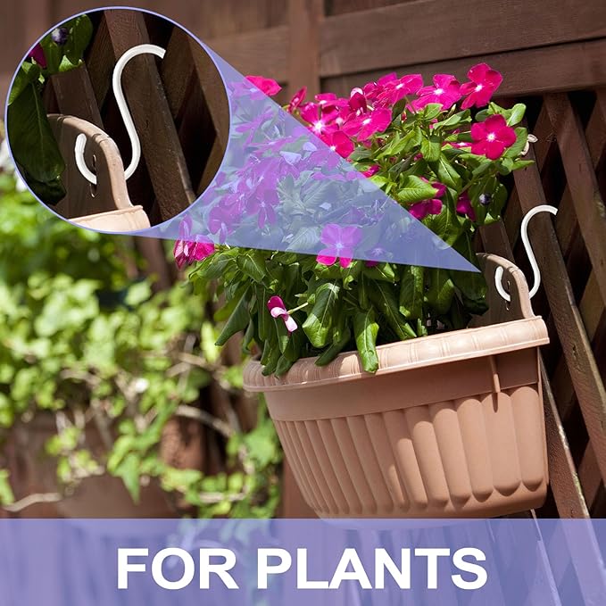 5 Inch S Hooks for Closet, Large S Hooks for Hanging Jeans, 12 Pack White Vinyl Coated S Hook, Non Slip Closet and Kitchen Heavy Duty S Hook for Hanging Plants, Jewelry, Pot, Pan, Cups