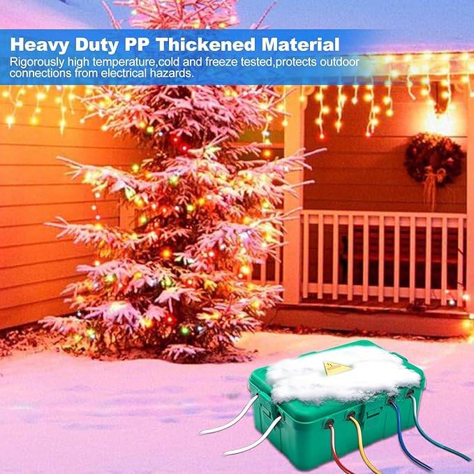 Hrensaw Large Outdoor Electrical Box(12.5x8.5x5inch),IP54 Waterproof Outdoor Outlet Covers,Weatherproof Extension Cord Covers Protect Outlet,Plug,Timer,Power Strip,Holiday Light,Green