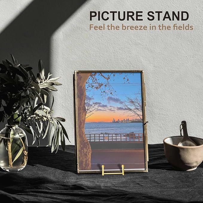 Hoewina Plate Stands for Display, Plate Holder Display Stands, Metal Frame holder stand for Book, Picture, Decorative Plate, Photo and Platter, Tabletop Art (8IN 5PCS-Gold)