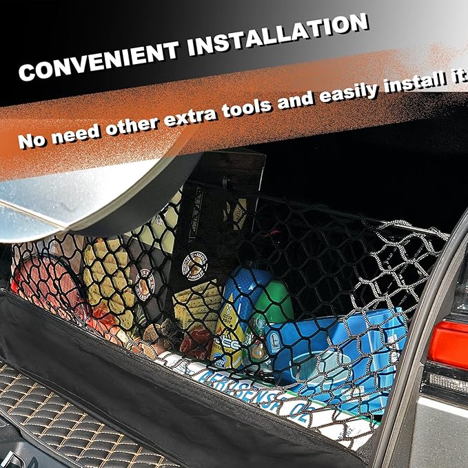 Envelope Style Cargo Net Compatible with Lexus RX300-RX450, RX300 RX350 RX400 RX450 2026 2025 2024 2023 2022 2021 2020 2019 2018 2017 2016 2015 2014-2010 SUV Trunk Car Rear Tailgate Touring Netting
