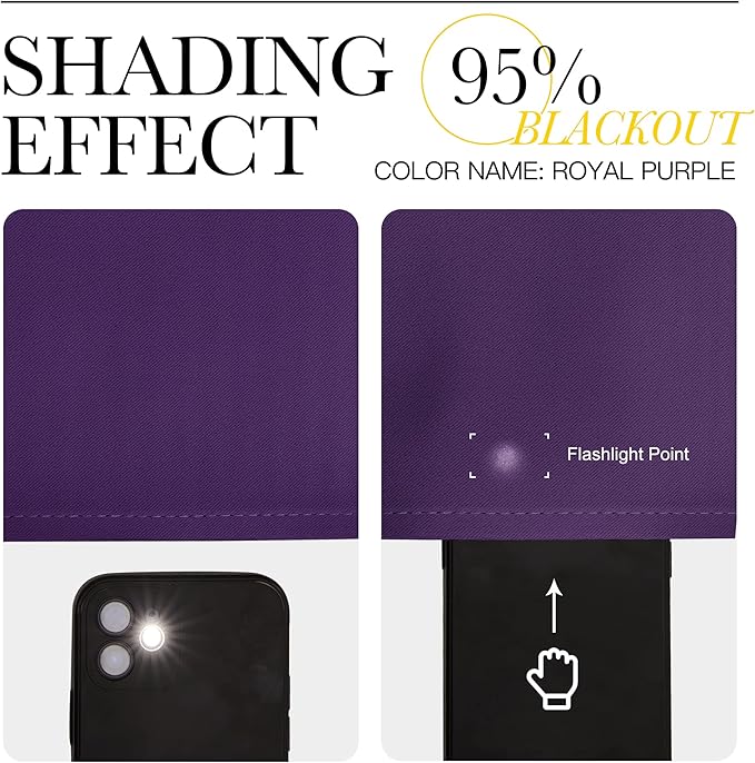 NICETOWN Blackout Window Curtain Short, 55W x 78L, Sold Individually, Royal Purple Color, Home Fashion Thermal Insulated Room Darkening Drapery for Bedroom