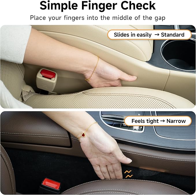 Givifive Car Seat Gap Filler Set of 2, 3IN1 Seat Side Gap Filler Plug with Storage Slot & Hook Function, Soft Foam Universal Fit Car SUV Truck Fill Gap Between Seats Console Organizer（Narrow Black）