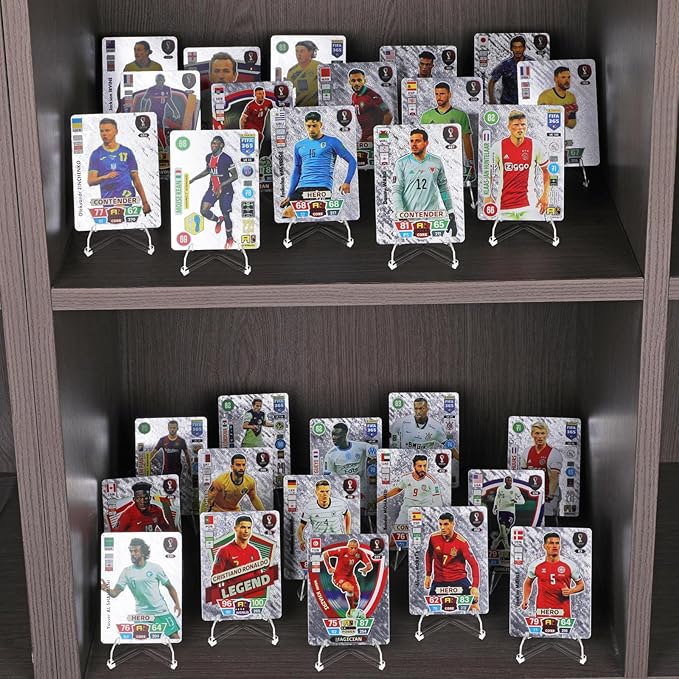 NIUBIER Card Display Stand, 30 Pack Clear Card Stands, Arcylic Card Display, Mini Card Stands for Sports Cards, Sports Card Holder, Graded Card Display (2.7 Inch)