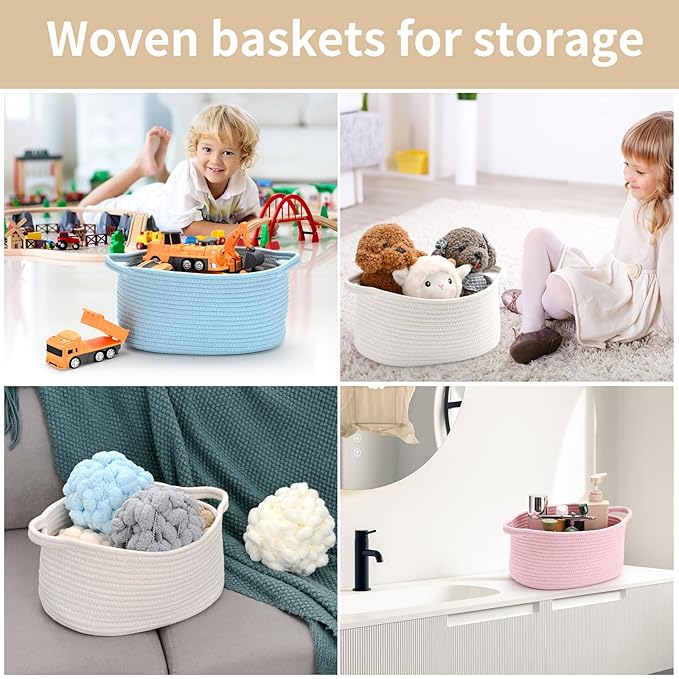 Happyiren Cute Burgundy Woven Gift Basket – Empty Burr Baskets for Graduation Birthday Raffle, Decorative Storage Organizer Box for Toys Seasonal Decor (13" D x 8" W x 6" H)
