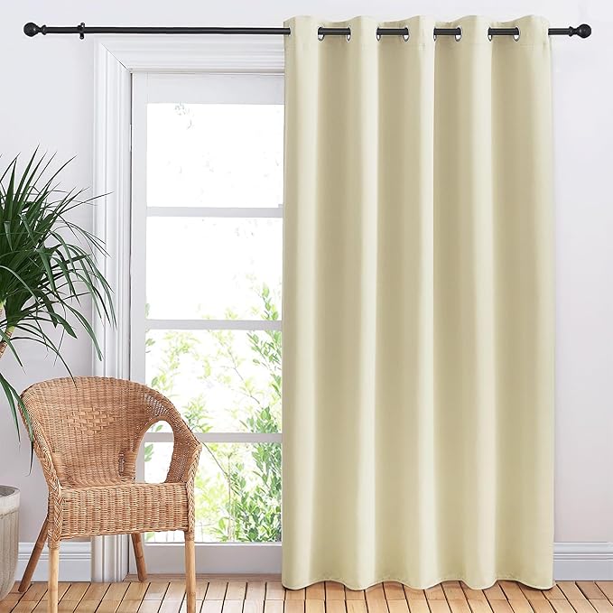 NICETOWN Beige Bedroom Blackout Curtain Panel, 1 Panel, 70 x 84 inch, Privacy Window Thermal Insulated Blackout Drape/Drapery for Loft, Guestroom