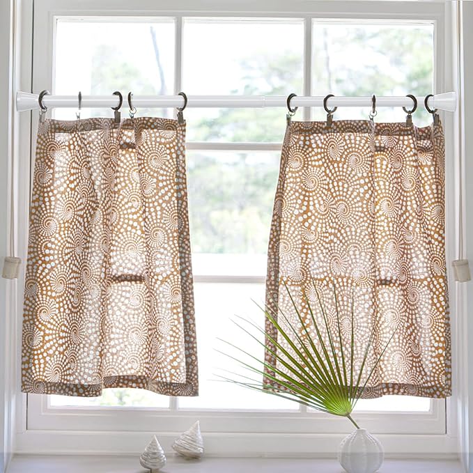 Tension Curtain Rod 2Pack Tension Rods 16 to 26 inch Adjustable Curtain Rod Small Expandable Spring Curtain Rod Pressure Rods For Closet, Door, Kitchen
