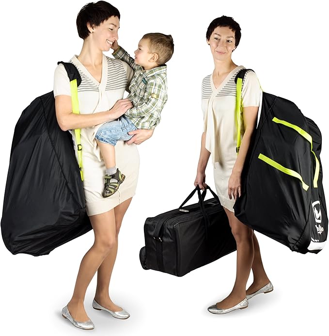V VOLKGO Car Seat Travel Bag For Airplane with Backpack Straps, Gate Check Bag, Car Seat Bags for Air Travel Carseat Travel Cover, Carseat Travel Bag Cover for Airplane Travel