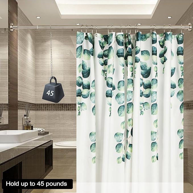 Artiwell Heavy Duty Shower Rod, Adjustable Shower Curtain Rod, Expandable 47-84 Inch, Permanent Mount Shower Rod, Never Rust Stainless Steel For Window Curtain and Closet, Brushed Nickel