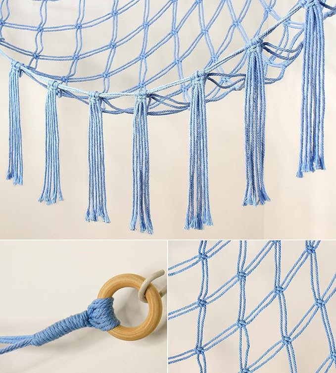 mirolam Stuffed Animal Storage Hammock Net - Toy Hammock Net for Stuffed Animals Corner - Hanging Stuff Animal Organizer Holder Large Size Baby Nursery Room Decor-Blue