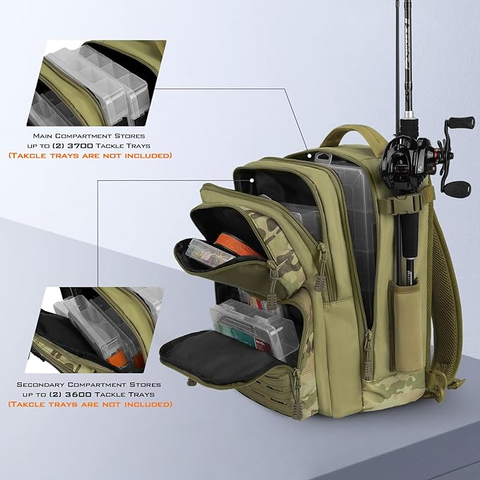 KastKing BlowBak Tactical Sling Tackle Bag-Lightweight Fishing Backpack Storge Fishing Gear and Equipment,Gift for Men