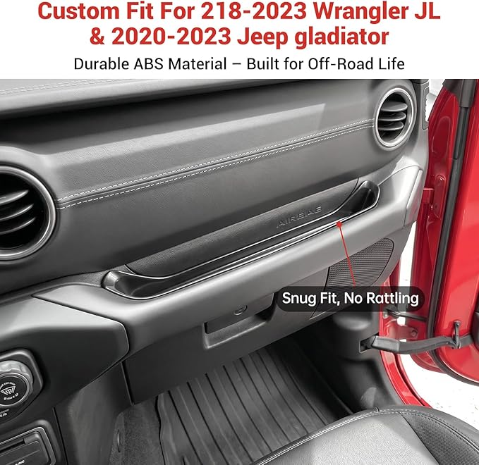 Grab Bar Tray Fit for 2018-2023 Jeep Wrangler JL JLU 4XE/Gladiator JT Storage Bin Handle Organizer Grab Handle Box Passenger Side Grabtray for Wrangler&Gladiator Accessories(18-23 Grab Bar Tray)