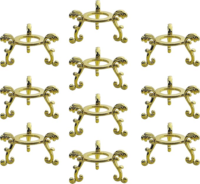 10Pcs Gold Crystal Ball Stand for Displaying Crystal Glass and Natural Rocks, Sphere Display Holder, for 40mm-80mm Sphere or Stone