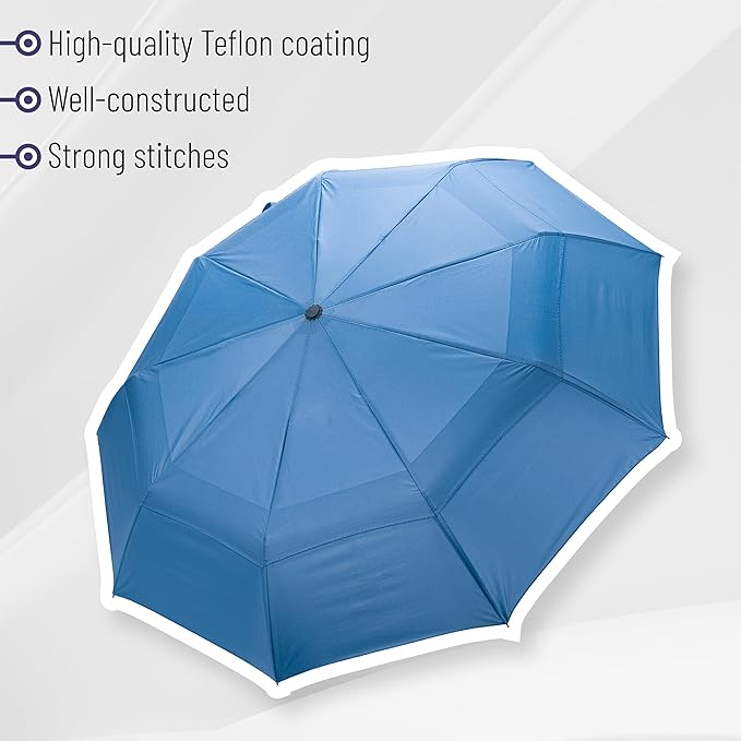 Mr. Pen- Windproof Travel Umbrella, Small Water-Resistant Automatic Folding Umbrella for Rain and Sun, Light, Compact and Portable for Women & Men, Fits Car & Backpack