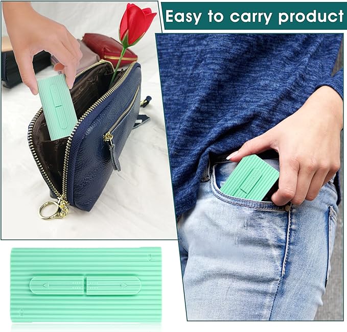 WLLHYF Portable Dental Floss Case Automatic Dental Floss Pick Organizer Travel Flosser Dispenser Storage Refillable Holder Boxes with 10 Floss Picks for Teeth Cleaning