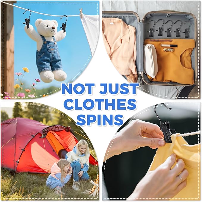 10 Pcs Boot Hangers Clips for Closet, Heavy Duty Legging Organizer for Closet Hanging Pants Hangers with Clips Clothes Pins Hanger Clips Laundry Hooks Bra Towel Socks Hats Tall Boots Home Travel Black