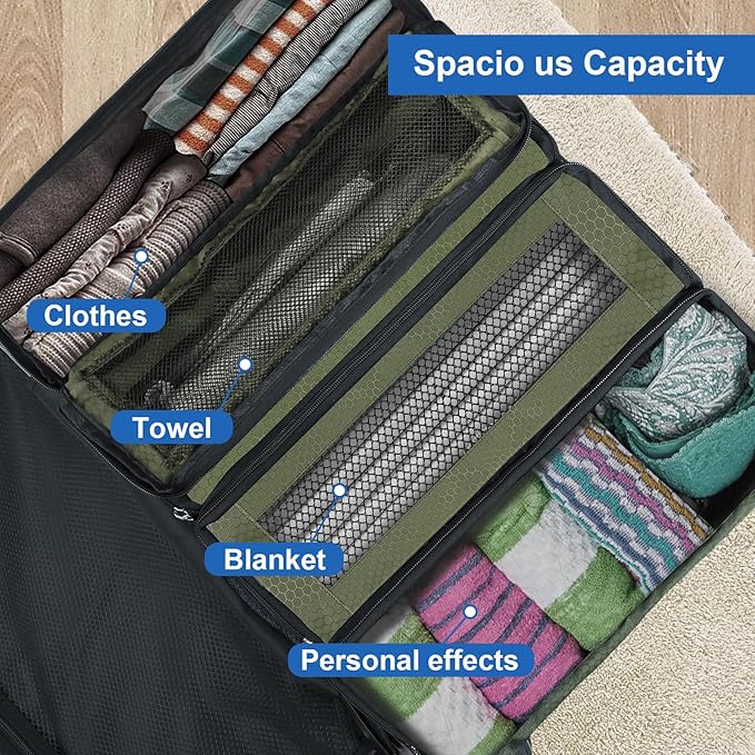 Olosar Suitcase Organizer, Travel Luggage Organizer Portable Hanging Travel Shelves Collapsible Hanging Packing Cubes for Carry on Suitcase