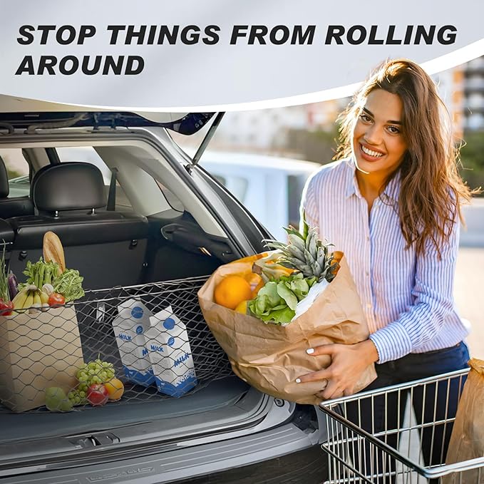 Karltys Cargo Net for Honda Pilot 2023-2026 Trunk Net | Envelope Style Elastic Mesh Net | Heavy Duty Metal Hooks | Honda Pilot Accessories