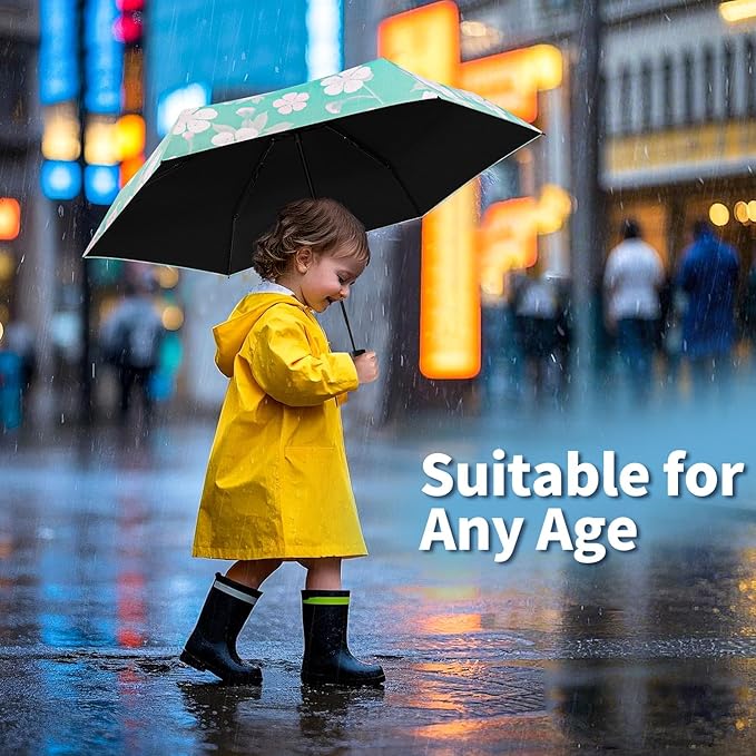Yoobure Small Mini Umbrella with Case Light Compact Design Perfect for Travel Lightweight Portable Parasol Outdoor Sun&Rain Umbrellas