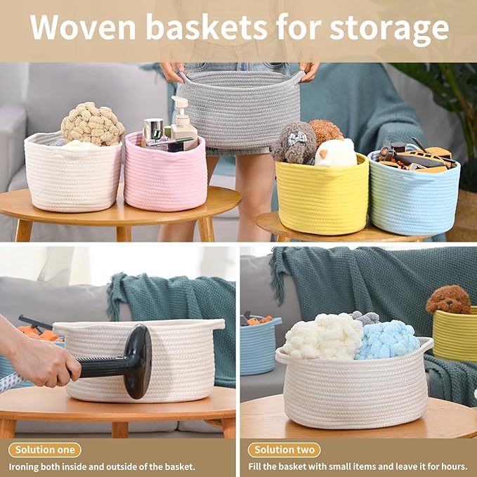 Happyiren Cute Woven Storage Basket with Handle – Hunter Green Empty Gift Burr Basket for Valentines Day, Birthday, Holiday Gifts, Eco-Friendly, Decorative Organizer Bin for Nursery, Plants