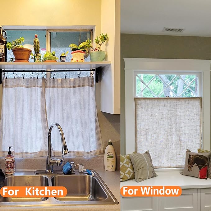 KXLife 2Pcs Spring Tension Curtain Rod, 28 to 40 Inch Adjustable Small Tension Rods No Drill, White Spring Loaded Curtain Tension Rod for Window