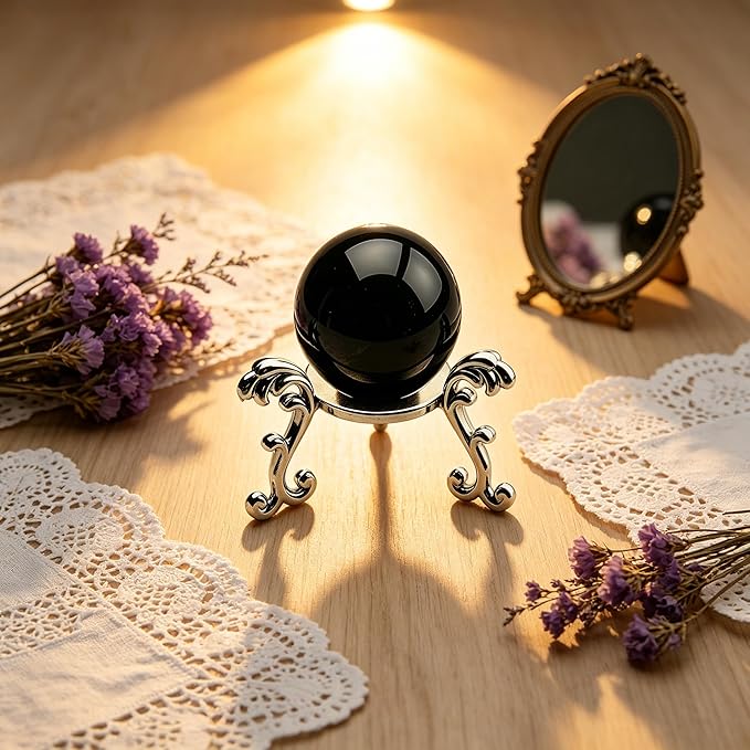 10Pcs Gold Crystal Ball Stand for Displaying Crystal Glass and Natural Rocks, Sphere Display Holder, for 40mm-80mm Sphere or Stone