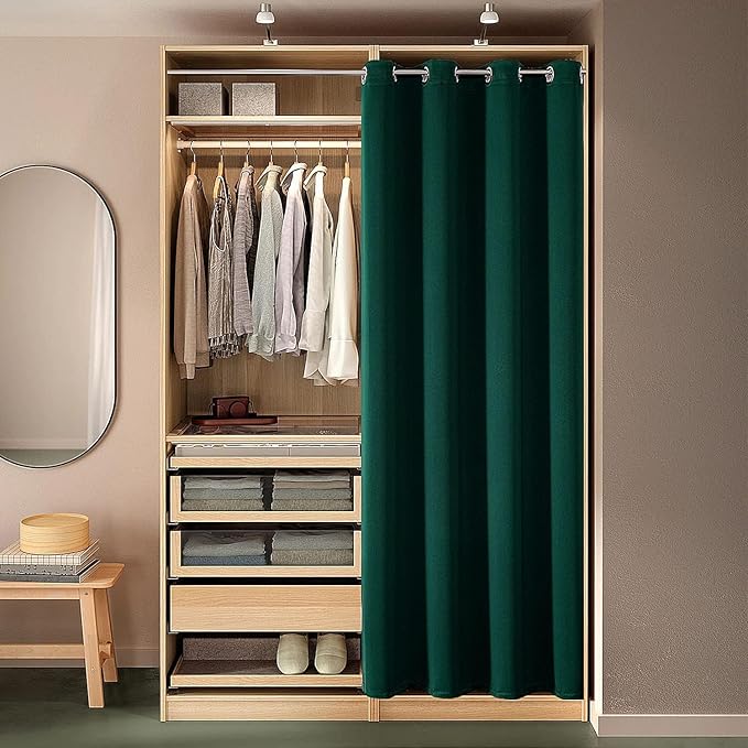 ChrisDowa Blackout Curtains 108 Inches Long for Living Room, Grommet Thermal Insulated Room Darkening Curtains for Bedroom (1 Panel Set, Forest Green, 52W x 108L)
