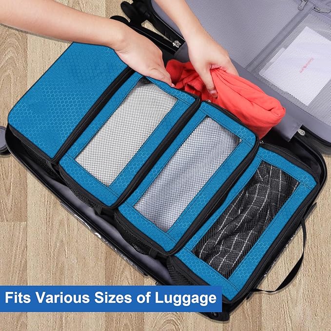 Olosar Suitcase Organizer, Travel Luggage Organizer Portable Hanging Travel Shelves Collapsible Hanging Packing Cubes for Carry on Suitcase