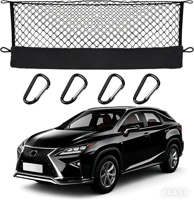 Envelope Style Cargo Net Compatible with Lexus RX300-RX450, RX300 RX350 RX400 RX450 2026 2025 2024 2023 2022 2021 2020 2019 2018 2017 2016 2015 2014-2010 SUV Trunk Car Rear Tailgate Touring Netting