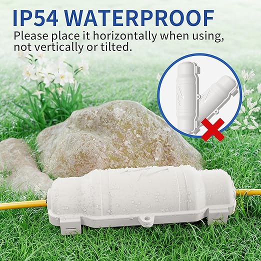 3 Pack Outdoor Extension Cord Safety Cover with Waterproof Seal IP54 Water-Resistant, Weatherproof Electrical Connection Box with 2 Latches, Plug, Socket, Holiday Decoration Light, White