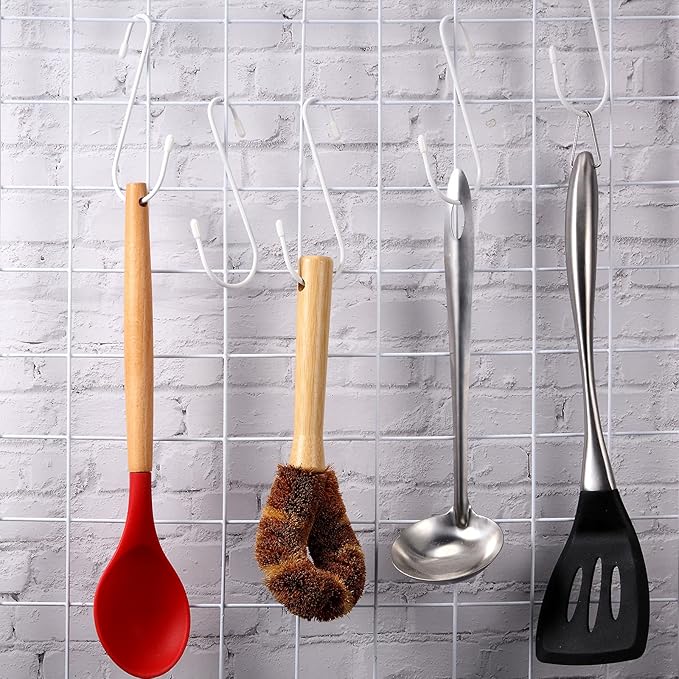 Hotop 36 Pcs White S Hooks for Hanging 4.7 Inch Heavy Duty S Shaped Hook Rack Metal Non Slip Hanger for Christmas Tree Stocking Kitchen Pot Utensils Closet Wire Bathroom Bedroom Pan Bag Towel Plant