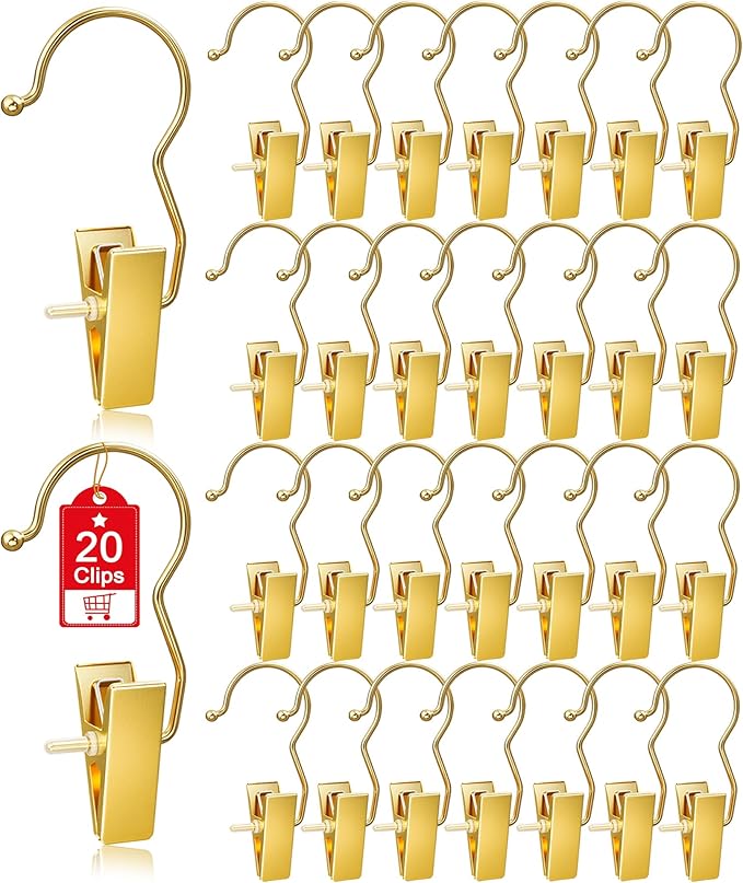 20 Pack Gold Boot Hangers for Closet, Hanger Clips Portable Travel Hangers Space Saving, Boot Clip Hooks for Hanging Clothes Pins Laundry Pants Hooks Towels Hat Bra Socks Jean