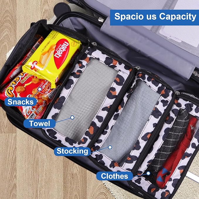 Olosar Suitcase Organizer, Travel Luggage Organizer Portable Hanging Travel Shelves Collapsible Hanging Packing Cubes for Carry on Suitcase