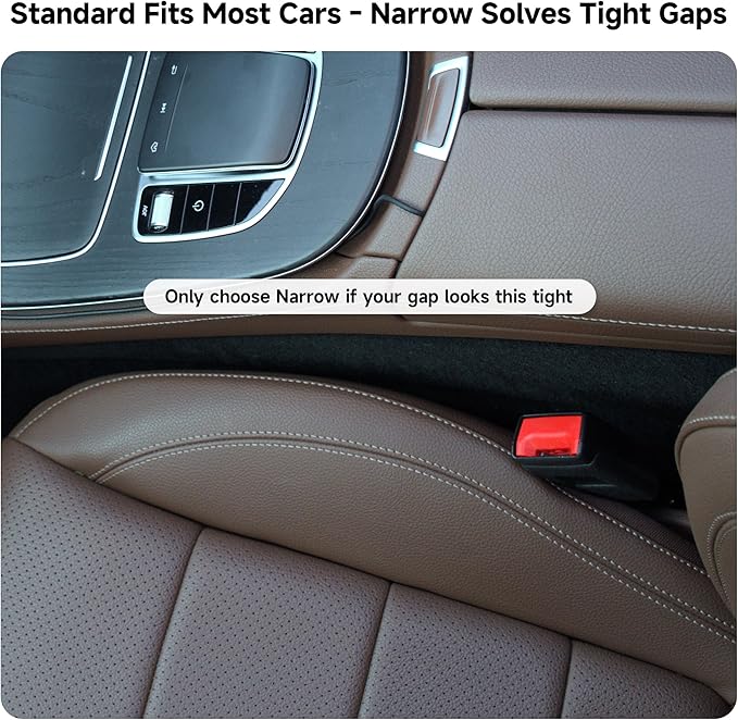 Givifive Car Seat Gap Filler Set of 2, 3IN1 Seat Side Gap Filler Plug with Storage Slot & Hook Function, Soft Foam Universal Fit Car SUV Truck Fill Gap Between Seats Console Organizer（Dark Brown）