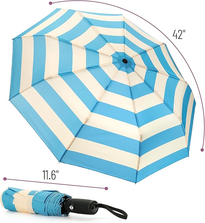 Mr. Pen- Windproof Travel Umbrella, Small Water-Resistant Automatic Folding Umbrella for Rain and Sun, Light, Compact and Portable for Women & Men, Fits Car & Backpack