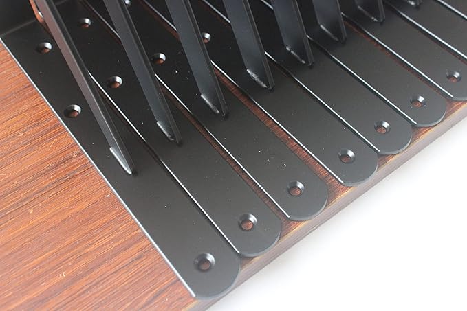 4 Pack L10 x H 8" Black Heavy Duty Shelf Brackets with Screws Metal Shelf Brackets Shelf Support Angle Brackets for Shelves L Brackets Heavy Duty Floating Shelf