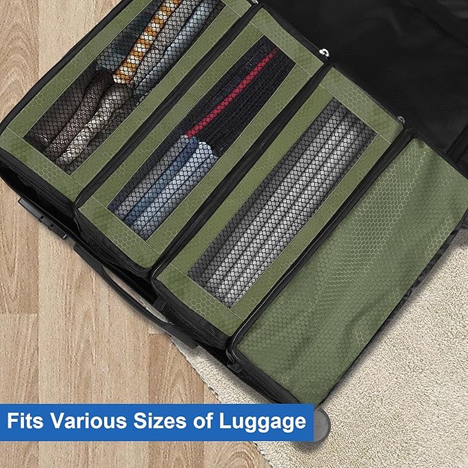 Olosar Suitcase Organizer, Travel Luggage Organizer Portable Hanging Travel Shelves Collapsible Hanging Packing Cubes for Carry on Suitcase