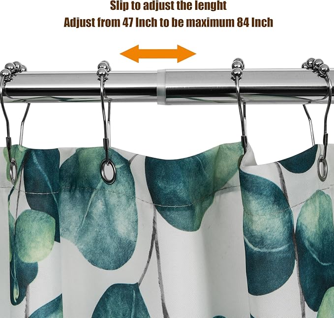 Artiwell Heavy Duty Shower Rod, Adjustable Shower Curtain Rod, Expandable 47-84 Inch, Permanent Mount Shower Rod, Never Rust Stainless Steel For Window Curtain and Closet, Chrome Plated