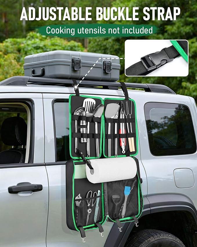FANGSUN Camping Cooking Utensils, 16 PCS Portable Camping Kitchen Set with Grill Accessories, Camp Gifts for Men Dad, New Year‘s Presents for RV, Hiking, Picnic, Backpacking