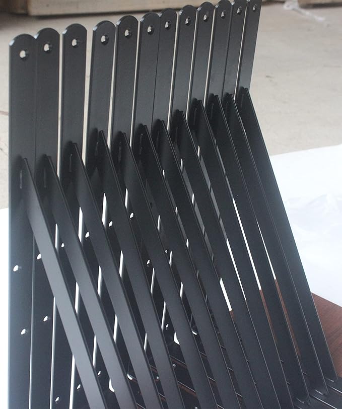 30 Pack L18 x H 12" Black Heavy Duty Shelf Brackets with Screws Metal Shelf Brackets Shelf Support Angle Brackets for Shelves L Brackets Heavy Duty Floating Shelf