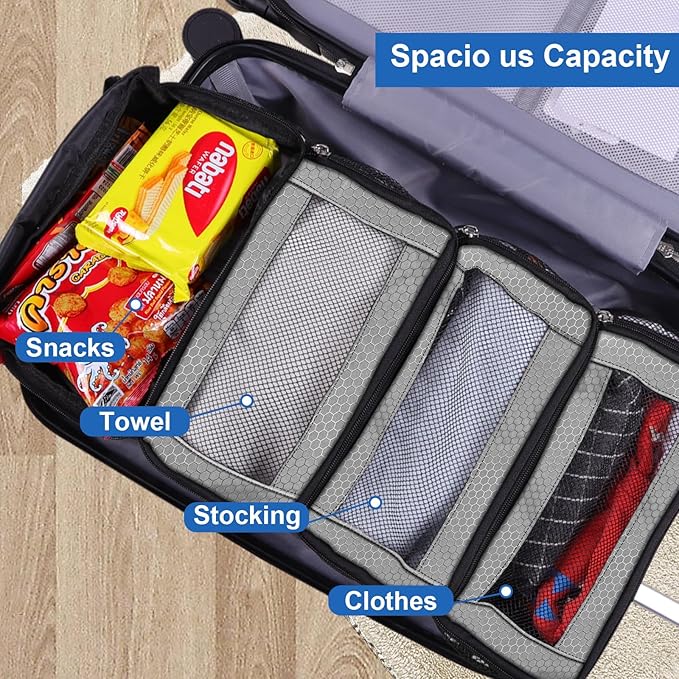 Olosar Suitcase Organizer, Travel Luggage Organizer Portable Hanging Travel Shelves Collapsible Hanging Packing Cubes for Carry on Suitcase