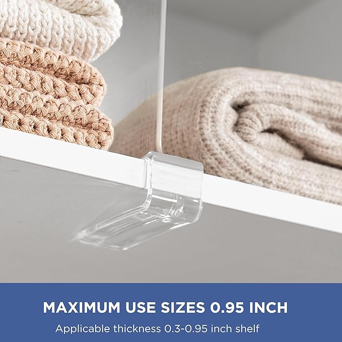 18 Pack 12 Inches [Extra Tall Version] Clear Shelf Dividers for Organization, Acrylic Closet Shelf Vertical Shelves Organizer for Bedroom, Kitchen and Office