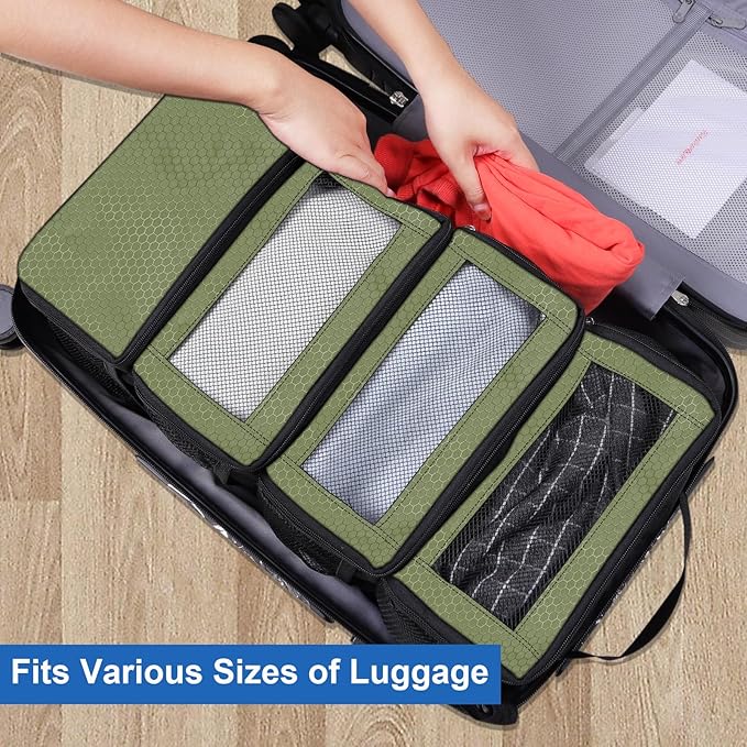 Olosar Suitcase Organizer, Travel Luggage Organizer Portable Hanging Travel Shelves Collapsible Hanging Packing Cubes for Carry on Suitcase