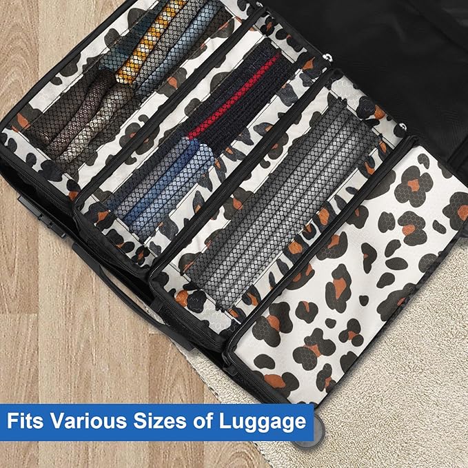 Olosar Suitcase Organizer, Travel Luggage Organizer Portable Hanging Travel Shelves Collapsible Hanging Packing Cubes for Carry on Suitcase