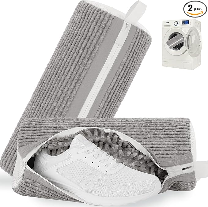Shoe Washing Machine Bag Laundry Shoe Bag for Washer and Dryer Reusable 2pc Shoe Cleaning Bags for Sneakers 360 Deep Cleaning for All Shoes Types with Invisible Zipper