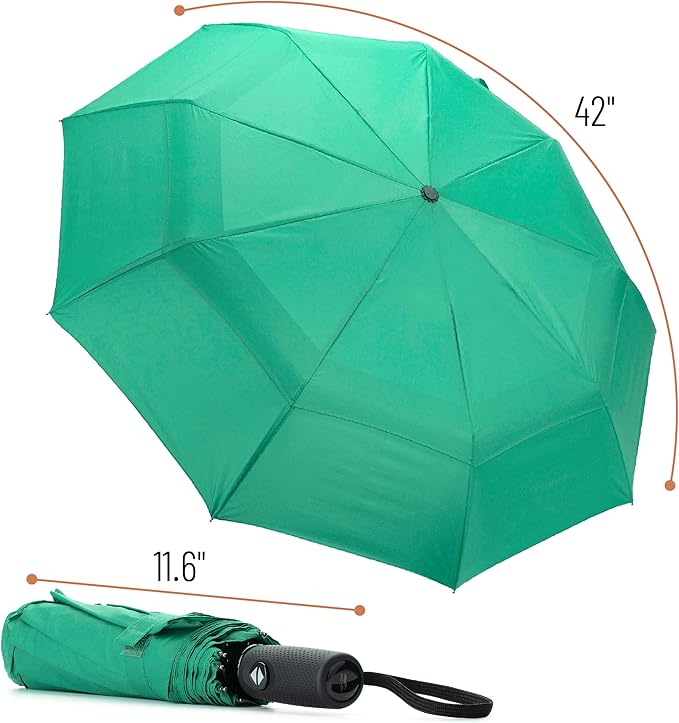 Mr. Pen- Windproof Travel Umbrella, Small Water-Resistant Automatic Folding Umbrella for Rain and Sun, Light, Compact and Portable for Women & Men, Fits Car & Backpack