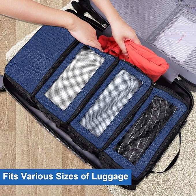 Olosar Suitcase Organizer, Travel Luggage Organizer Portable Hanging Travel Shelves Collapsible Hanging Packing Cubes for Carry on Suitcase