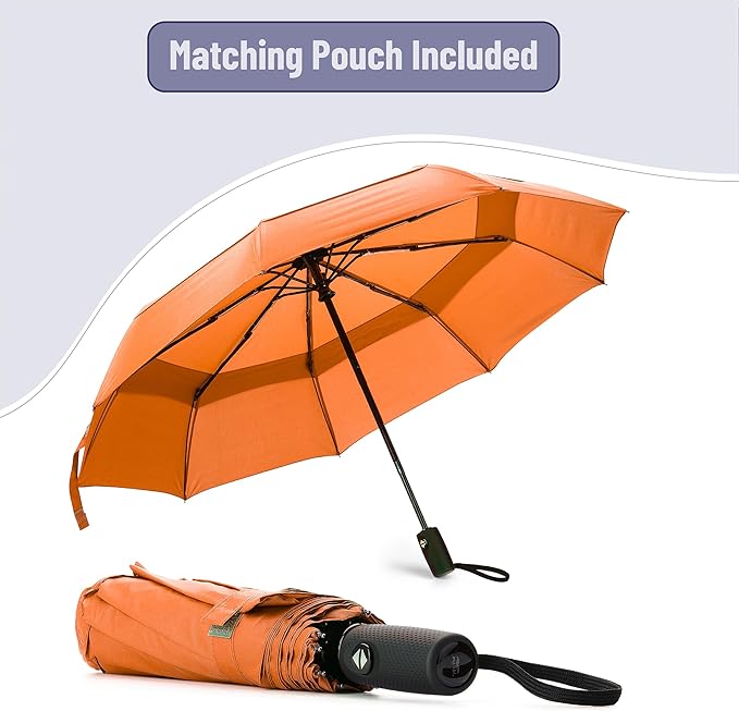 Mr. Pen- Windproof Travel Umbrella, Small Water-Resistant Automatic Folding Umbrella for Rain and Sun, Light, Compact and Portable for Women & Men, Fits Car & Backpack